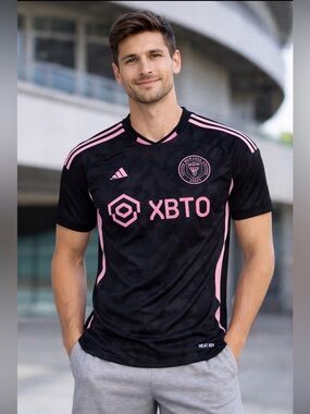 Adidas Inter Miami Messi #10 Player Jersey Size Large Slim Fit Black Pink